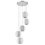 Acclaim Lighting - Acclaim Lighting TP6300-5 Phoenix - Five Light Pendant - 61.5 In 9. - Clear Acrylic Shade Panels.  Shade IncluPhoenix Five Light P Satin Silver Clear A *UL Approved: YES Energy Star Qualified: n/a ADA Certified: n/a  *Number of Lights: 5-*Wattage:40w Type B bulb(s) *Bulb Included:No *Bulb Type:Type B *Finish Type:Satin Silver