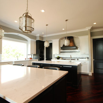 Two Toned Classic Kitchen with Two Islands