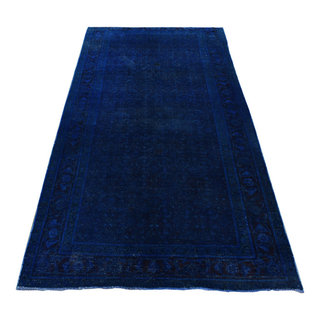 Space Cadet Hand Knotted Worn Wool Persian Musel Design Runner Rug 5'1 ...