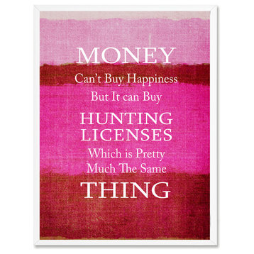 Money Can't Buy Happiness Inspirational, Canvas, Picture Frame, 13"X17"