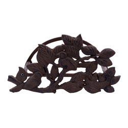 Import Wholesales - Garden Hose Holder, Birds In Bush, Cast Iron, 12.5" Long - Garden Hose Reels