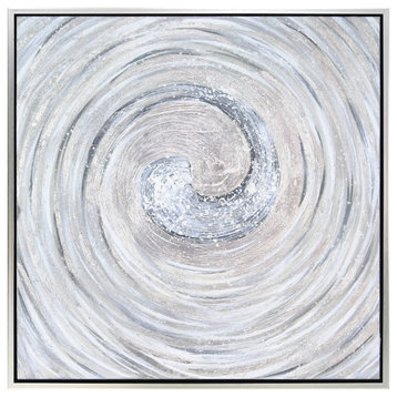 Silver Swirl Textured Metallic Hand Painted Framed Wall Art by Martin Edwards