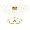 Romantic Starry and Cloud-shapped Chandelier, Yellow, Dia 15.7", Flower