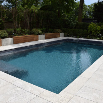 Beton- Folienbecken 10,00 x 5,00 x 1,50 m in anthrazit