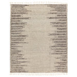 Jaipur Living - Patra Hand-Knotted Solid Cream/ Taupe Area Rug 10'X14' - Inspired by textiles from the Tullu region in Morocco, the Patra area rug showcases a linear design in neutral shades of cream, taupe, brown, and gray. This high-piled accent lends warmth and comfort to any space with durable wool hand-knotted onto a cotton foundation. Braided fringe trims the edges for a touch of boho charm. This indoor rug thrives in medium traffic areas of the home such as bedrooms, formal dining areas, and formal living rooms.