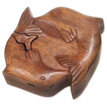 Dancing Dolphins Wood Puzzle Box