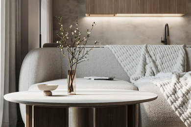 Inspiration pour un salon minimaliste.