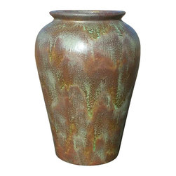 Mexican Glazed Anzio Urn Moss - Outdoor Pots And Planters