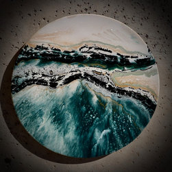 Headed For The Coast 23" disc - Mixed Media Art