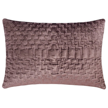 Purple Velvet Quilted 12"x20" Lumbar Pillow Cover - Velvet Tunes