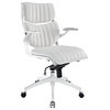 Escape Mid Back Faux Leather Office Chair, White