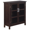 Kitchener Solid Wood Medium Storage Cabinet, Dark Walnut Brown