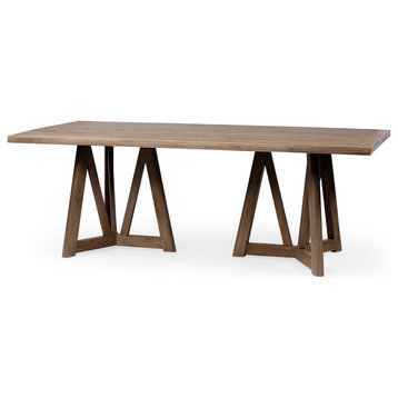 Legolas II Natural Brown Solid Wood Rectangular Dining Table