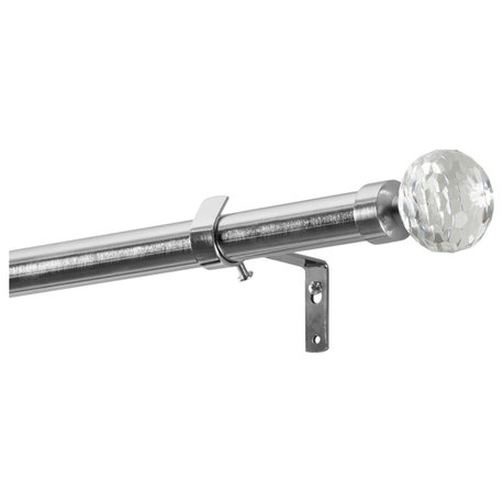 Glass Sphere Prism Extendable Metal Rod Set, 52" 144", Nickel