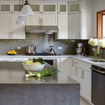 White Waterfall Kitchen