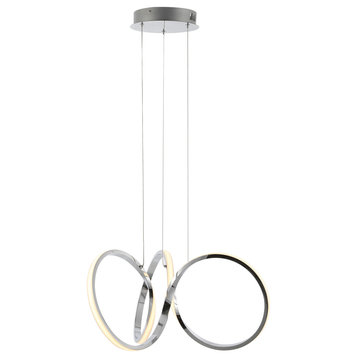 1-Light Contemporary Minimalist Aluminum Ribbon Integrated LED Pendant