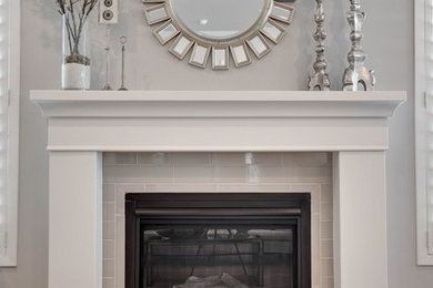 Living room - living room idea in Salt Lake City with a stone fireplace