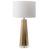 Nuloom 30" Ombre Metal Obelisk Linen Shade Brass Table Lamp