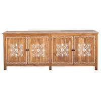 84" Long Damascus Mother Of Pearl Inlay Sideboard