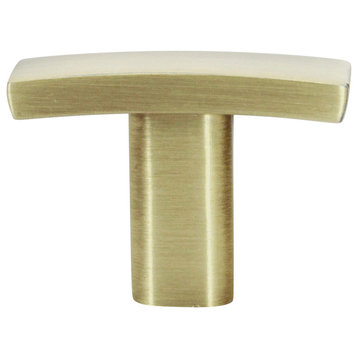 TransitionalSatin Brass Cabinet Hardware T-Knob Finger Pull 1-1/2"