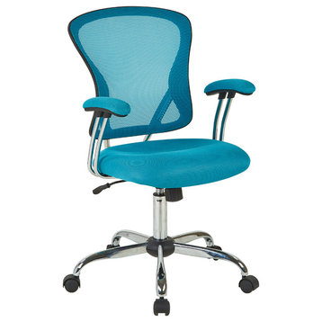 Juliana Task Chair with Blue Mesh Fabric Seat