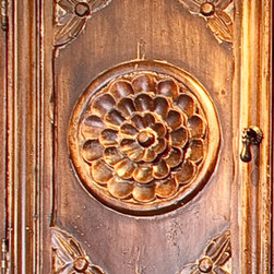 Custom Doors / Panels Flora Bonita Panel with Terracotta finish - Kitchen Cabinetry