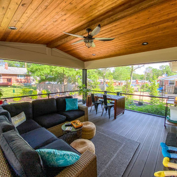 Covered Composite Deck with Custom Screen Room System