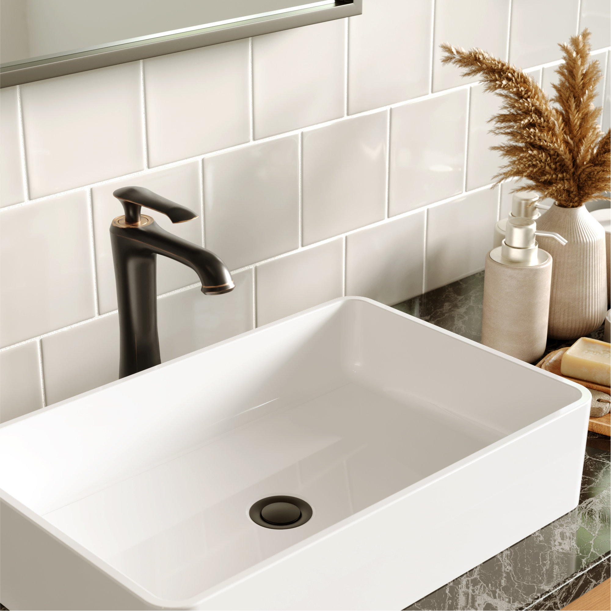 Karran 1-Hole 1-Handle Vessel Faucet With Pop-Up Drain, Oil Rubbed Bronze