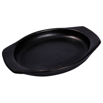 Ancient Cookware, Chamba Clay Oval Serving Dish, 7.9x11x1.5