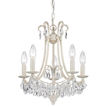 Elk Home Victorian 5-Light Mini Chandelier, Antique Cream and Clear, 122-021