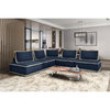 Sunset Trading Pixie Armless Accent Chair | Modular Sectional Seating | Navy...