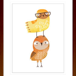 Cottonwood Owls - Framed Wall Art (WOOD04) - Kids Wall Decor