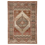 Jaipur Living - Vibe by Jaipur Living Constanza Medallion Blush/Gray Area Rug, 9'6"x12'7" - Inspired by the vintage perfection of sun-bathed Turkish designs, the Myriad collection is warm and inviting with faded yet moody hues. The Constanza rug boasts a perfectly distressed tribal medallion in rosy, neutral tones of dusty pink, tan, and gray with ivory fringe trim for added texture and antique allure. This power-loomed rug features a plush and durable blend of polyester and polypropylene, lending the ideal accent to high-traffic spaces.