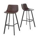 Rex Faux Snake Leather Brown Bar Stools, Set of 2