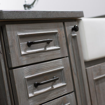 Weathered Wood Kitchen Island