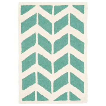 Safavieh Cambridge Collection CAM718 Rug, Teal/Ivory, 2'6"x8'