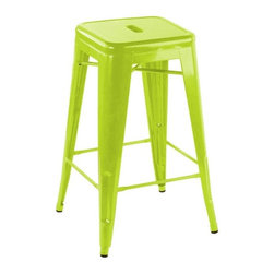 T-5046 MODERN LIME GREEN METAL BAR STOOL - Bar Stools And Counter Stools