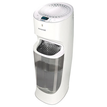 Top Fill Tower Humidifier, Digital Humidistat, Black Cool Mist Humidifier, White