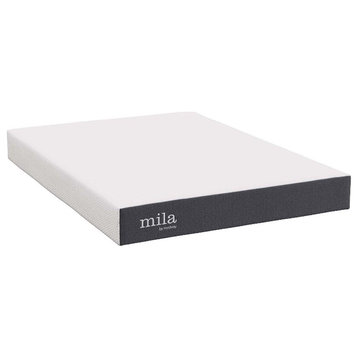 Modway Mila 8" Full Modern Style Memory Foam Mattress in Gray Finish