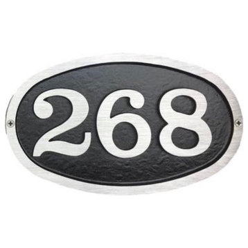 Traditional Small Oval: Aluminum House Number Sign
