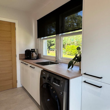 White and Green Modern Kitchen in Banchory