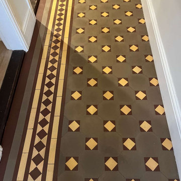 Late Victorian Tiled Hallway Floor Impacted by Subsidence Renovated in Cartmel