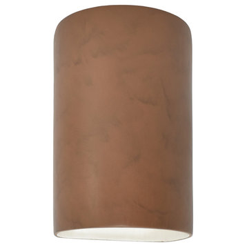 Ambiance Small Cylinder Closed Top, Outdoor Wall Sconce, Terra Cotta