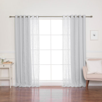 Rose Sheers and Blackout Curtains, Vapor, 52"x96"