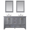 Isla 60" Marble Countertop Double Vanity w/Mirror Gray