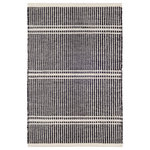 Dash & Albert - Malta Black/Ivory Woven Wool Rug, Black, 8x10 - Graphic Black and Ivory stripes stand behind creamy raised relief spacers for a modern and timeless touch. Understated but never underwhelming, this durable, low-profile wool flatweave rug is versatile for all high-traffic areas.