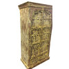 Consigned Antique Cabinet, Yellow Rustic Armoire, Mehrab Teak Doors Furniture