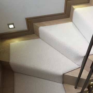 Installing White Carpet to Stairs as a Runner
