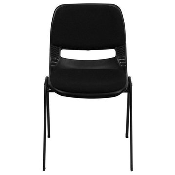 Flash Furniture Hercules Ergonomic Shell Stacking Chair in Black