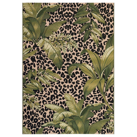 Marina Safari Indoor/Outdoor Rug, Green, 4'10"x7'6"